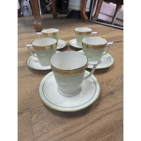 Royal Copenhagen Teacup & Saucer Set – Gold Trim, Denmark, Vintage